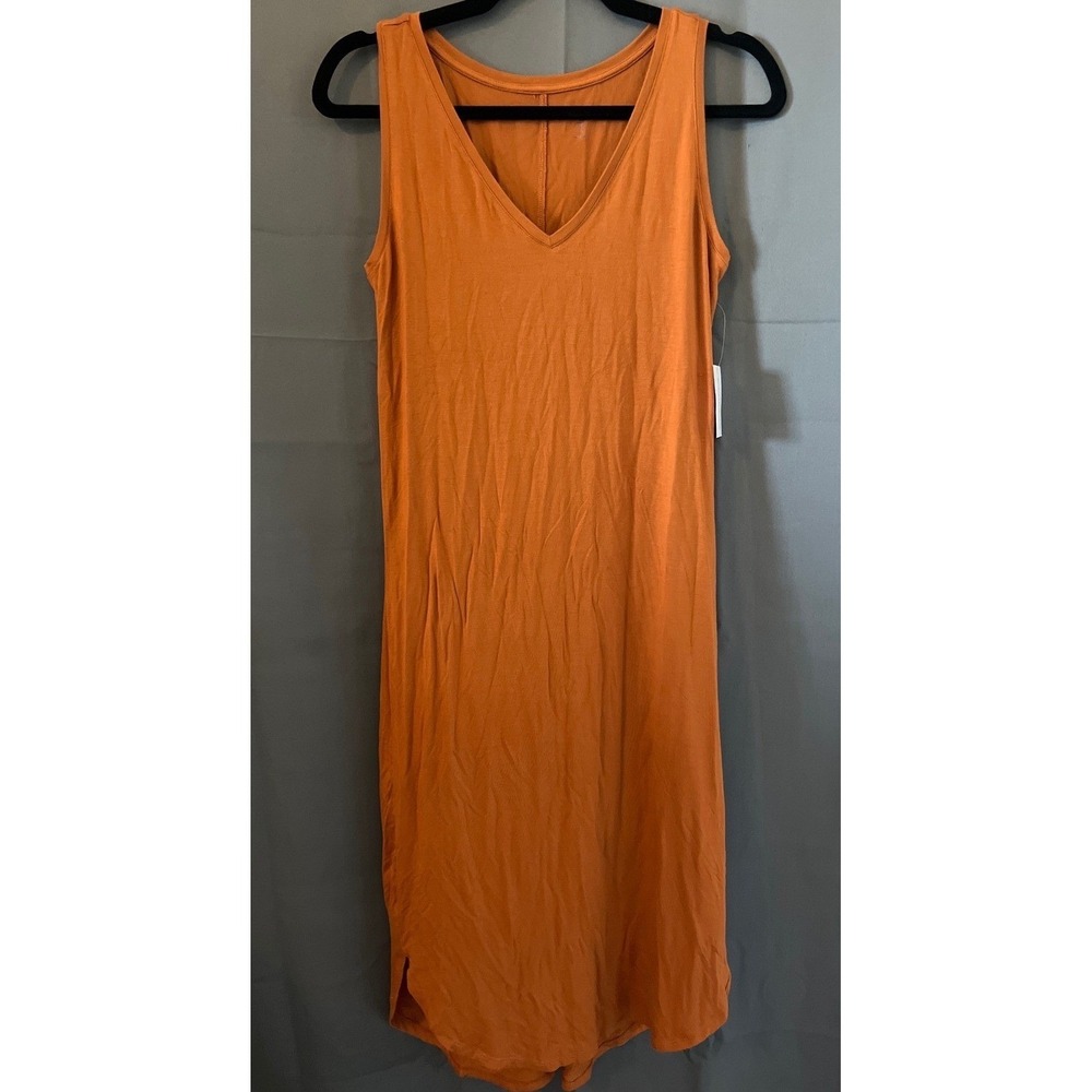 Amazon Essentials Sleeveless V-Neck Maxi Dress Burnt Orange EcoVero S